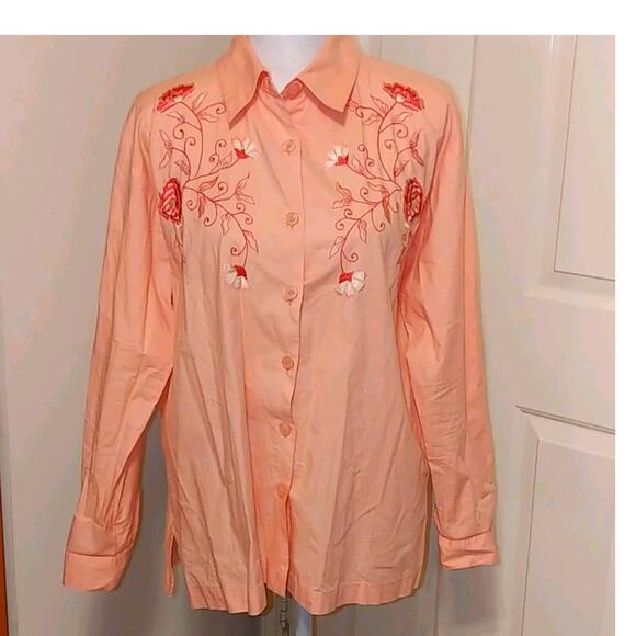 Vintage BFA Classics Top Button Down Embroidered Large - Picture 1 of 4